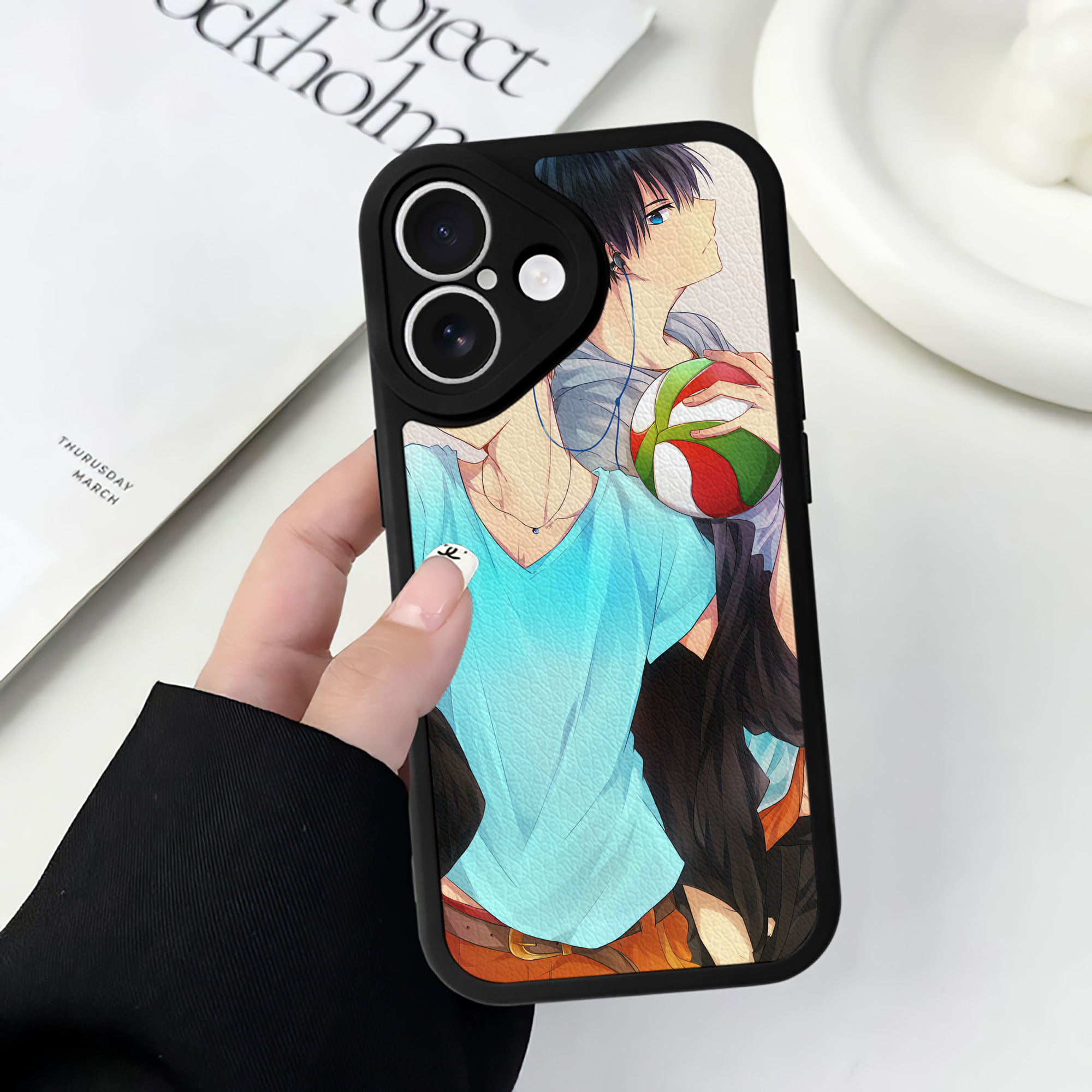 （画像用） ハイキュー!! Haikyu!! 【iPhone 16シリーズ対応】シリコンスマホケース（レザー調） 材質：シリコン